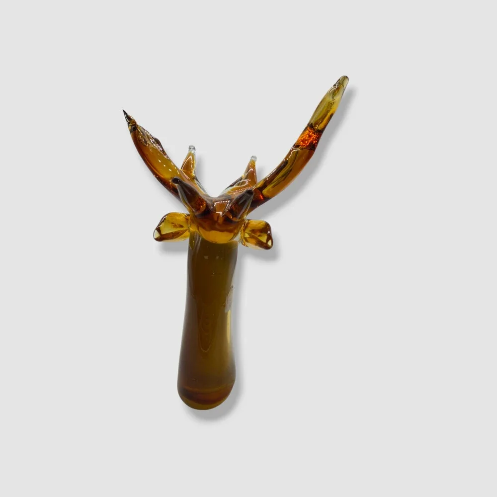 Dale Tiffany Orange Reindeer Art Glass Sculpture